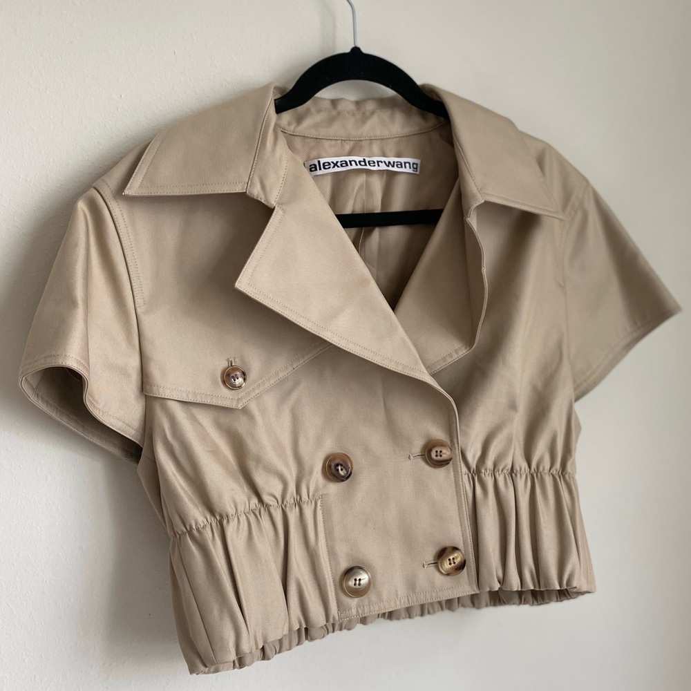 Like new ALEXANDER WANG Cropped Shirt Trench Jacket $795 L - Picture 8 of 12